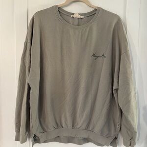 Magnolia Womans Crewneck Lightweight Sweatshirt in Gray